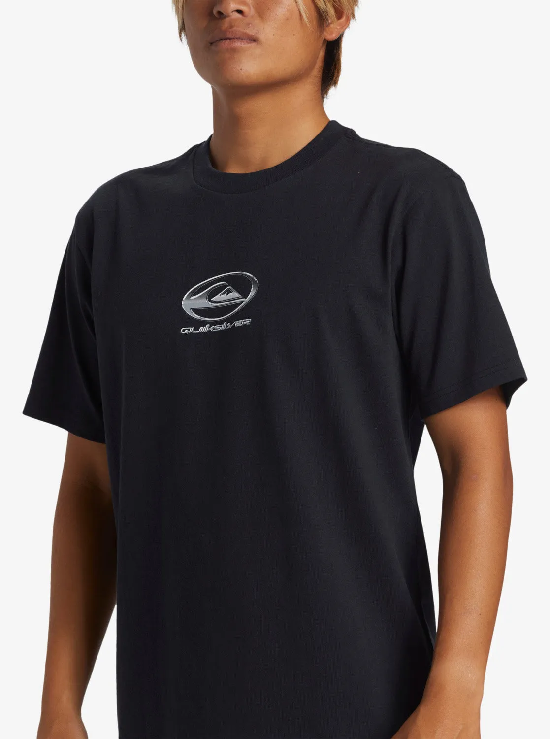 Chrome Logo Short Sleeve Saturn T-Shirt - Black