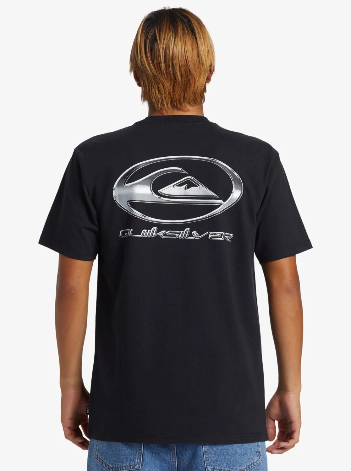 Chrome Logo Short Sleeve Saturn T-Shirt - Black