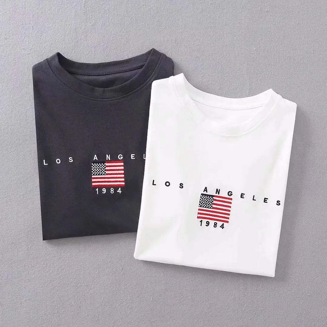 College USA Flag Tee Shirt For Teens