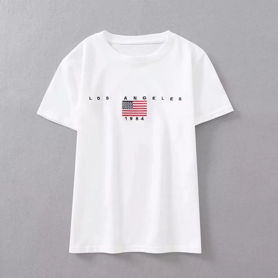 College USA Flag Tee Shirt For Teens