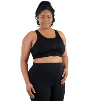 Comfort Support Zip Front Plus Size Sports Bra