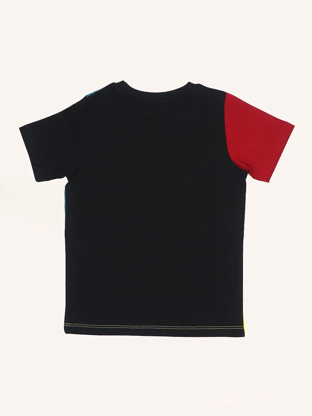 Contrast Colorblock Half Sleeves Kids T-Shirt