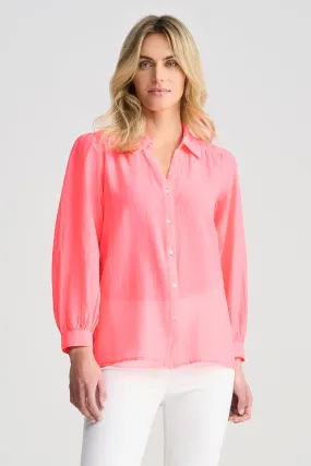 Cotton Silk Blouson Shirt