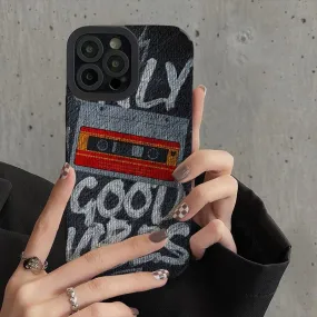 Cute Cassette Leather Phone Case - Compatible with iPhone 14, 13, 12, 11 Pro, XS Max, Mini, 8 Plus, 7, 6S, 6, X, XR