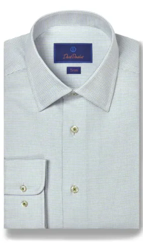 David Donahue Grass & Blue Micro Tic Dress Shirt