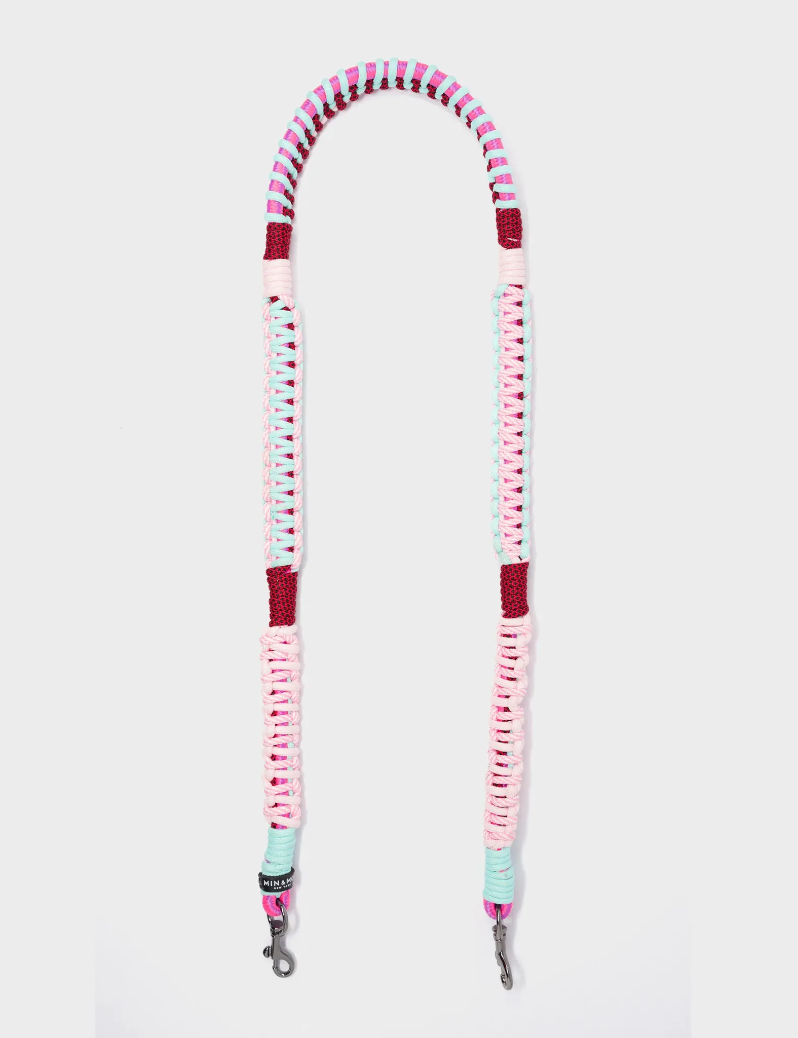 Detachable Shoulder Strap - Fuchsia, Pink and Blue Handwoven Paracord