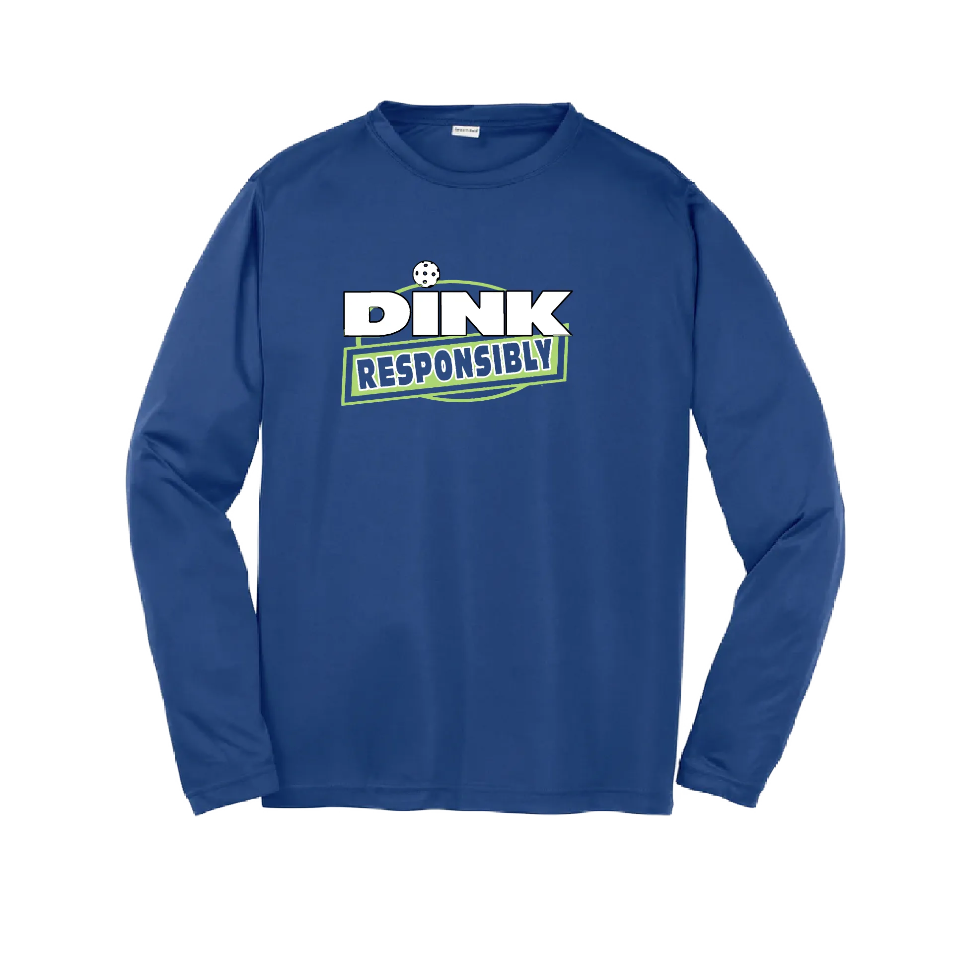 Dink Responsibly Pickleball | Youth Long Sleeve Athletic Shirt | 100% Polyester