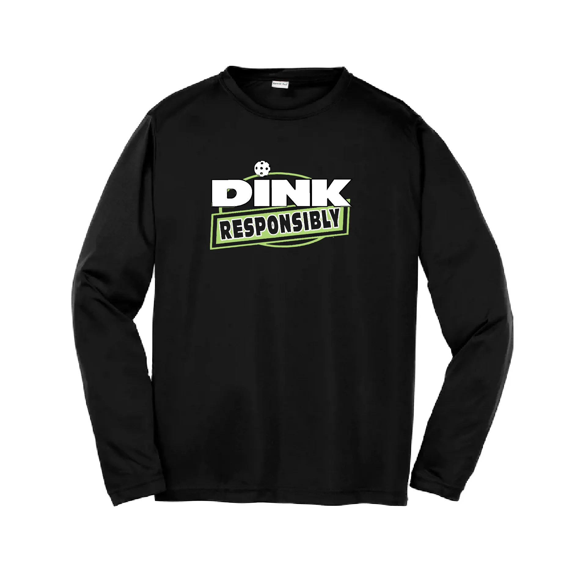 Dink Responsibly Pickleball | Youth Long Sleeve Athletic Shirt | 100% Polyester