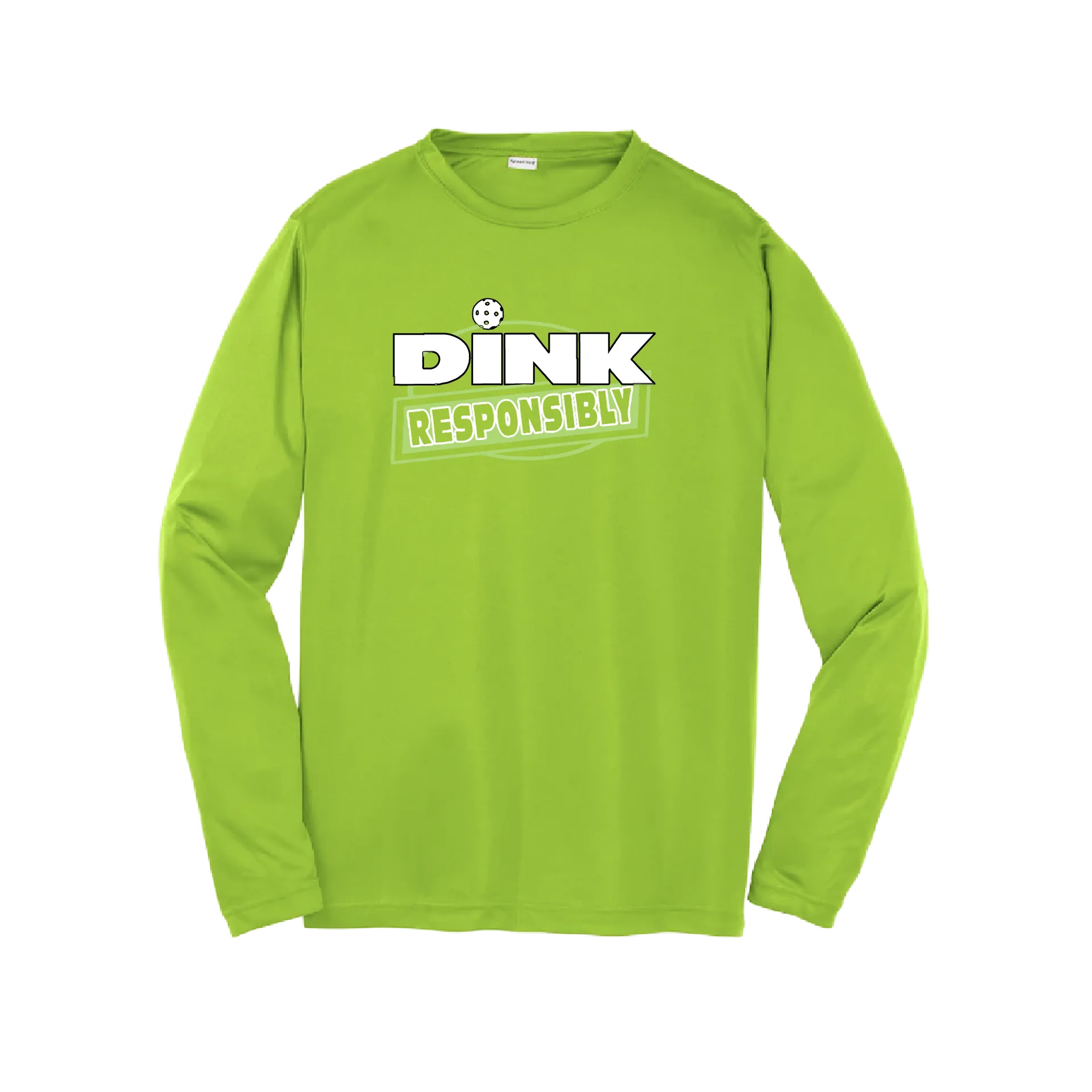 Dink Responsibly Pickleball | Youth Long Sleeve Athletic Shirt | 100% Polyester