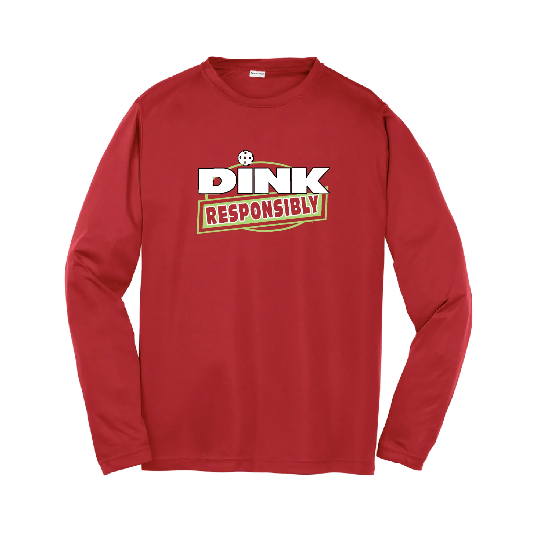 Dink Responsibly Pickleball | Youth Long Sleeve Athletic Shirt | 100% Polyester