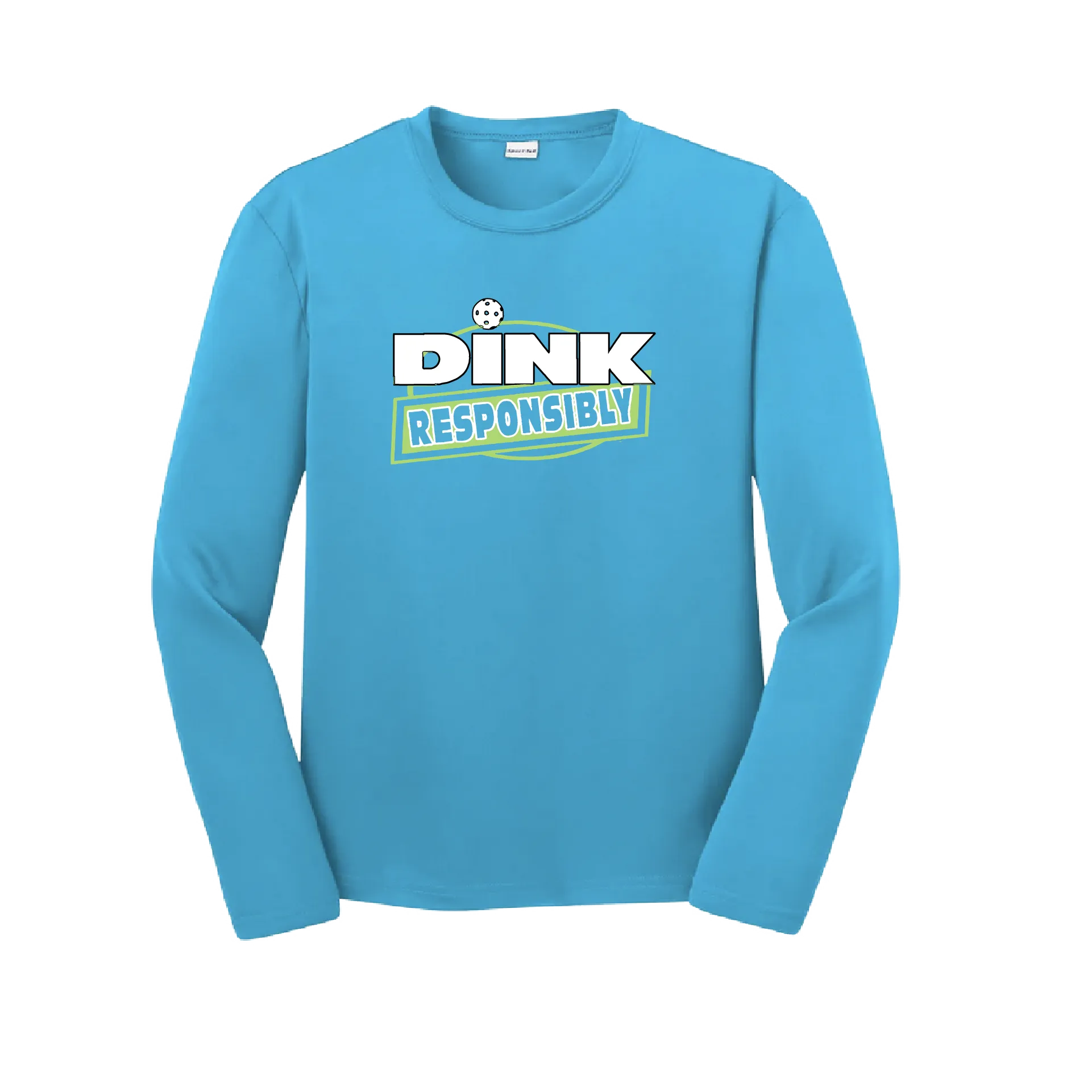 Dink Responsibly Pickleball | Youth Long Sleeve Athletic Shirt | 100% Polyester