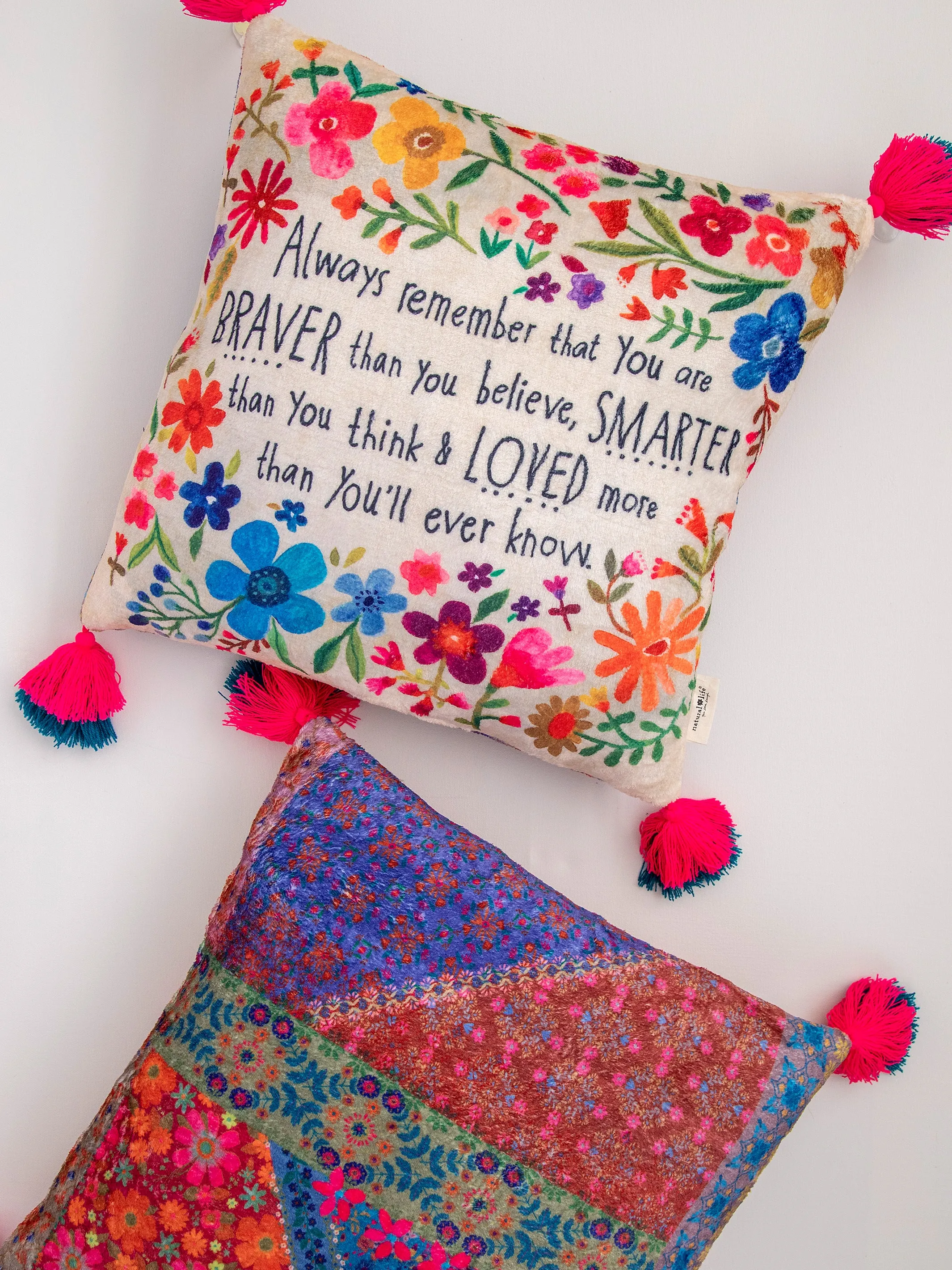 Double-Sided Cozy Throw Pillow - Always Remember You're Braver