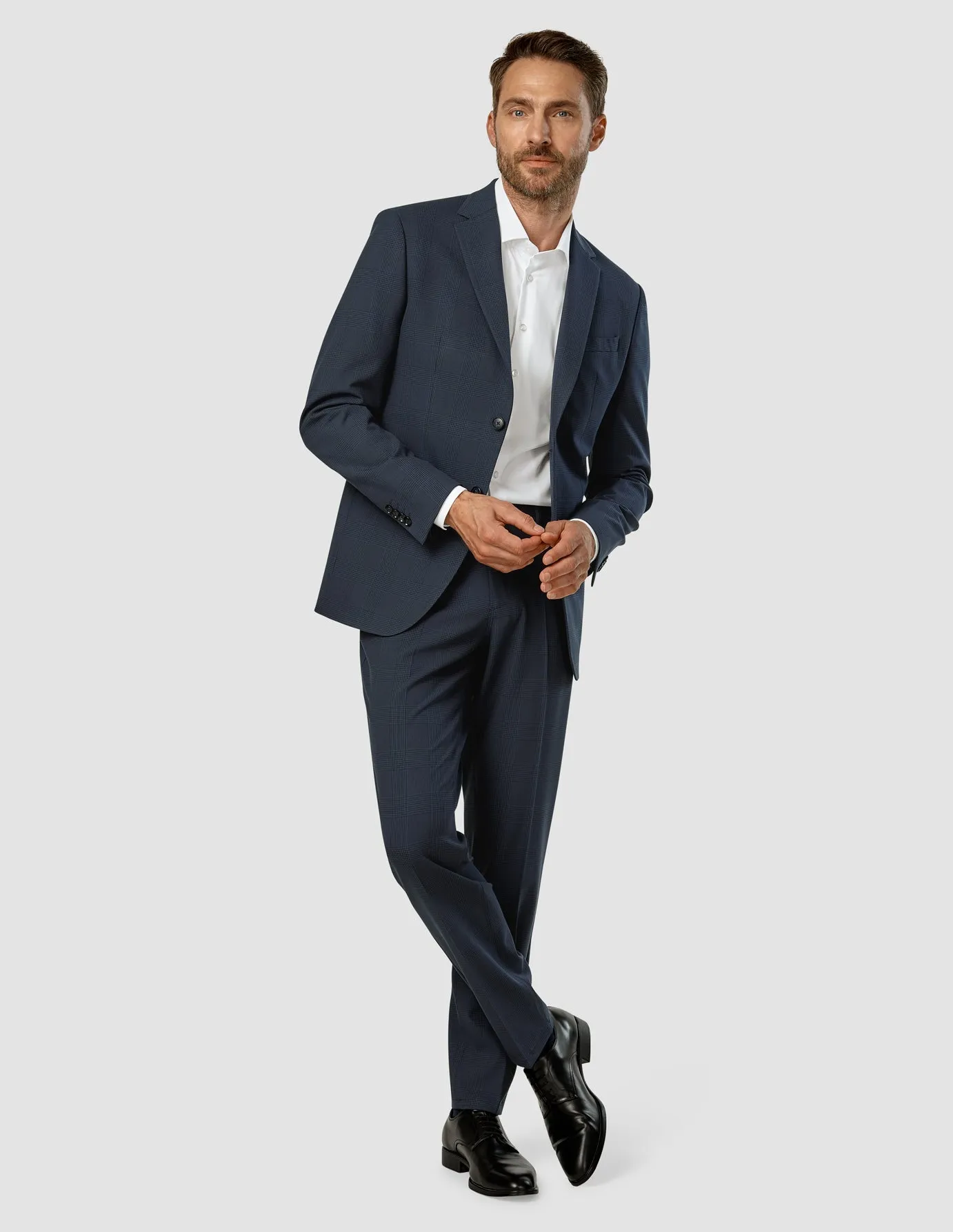 Essential Suit Dark Blue Check