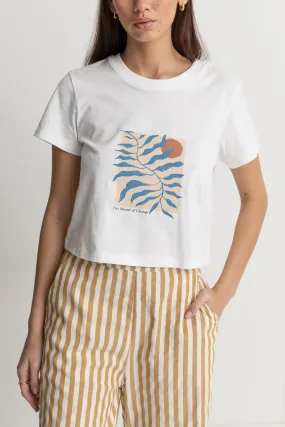 Fern Vintage Crop Crew Tee  Vintage White