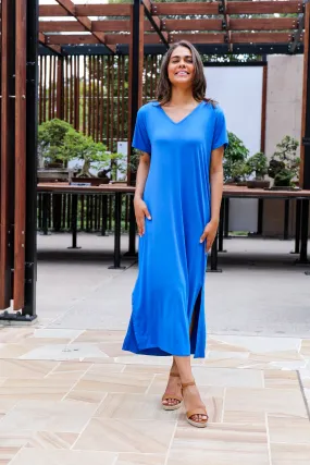 FINAL SALE T-Shirt Maxi Dress in Ocean