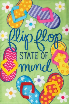 Flip Flop State Of Mind Applique Garden Flag