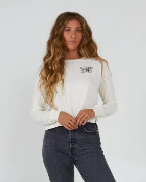 Floats Your Boat Off White L/S Crop Tee