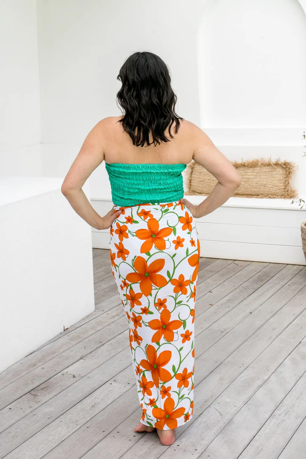 Frangipani Sarong - Orange