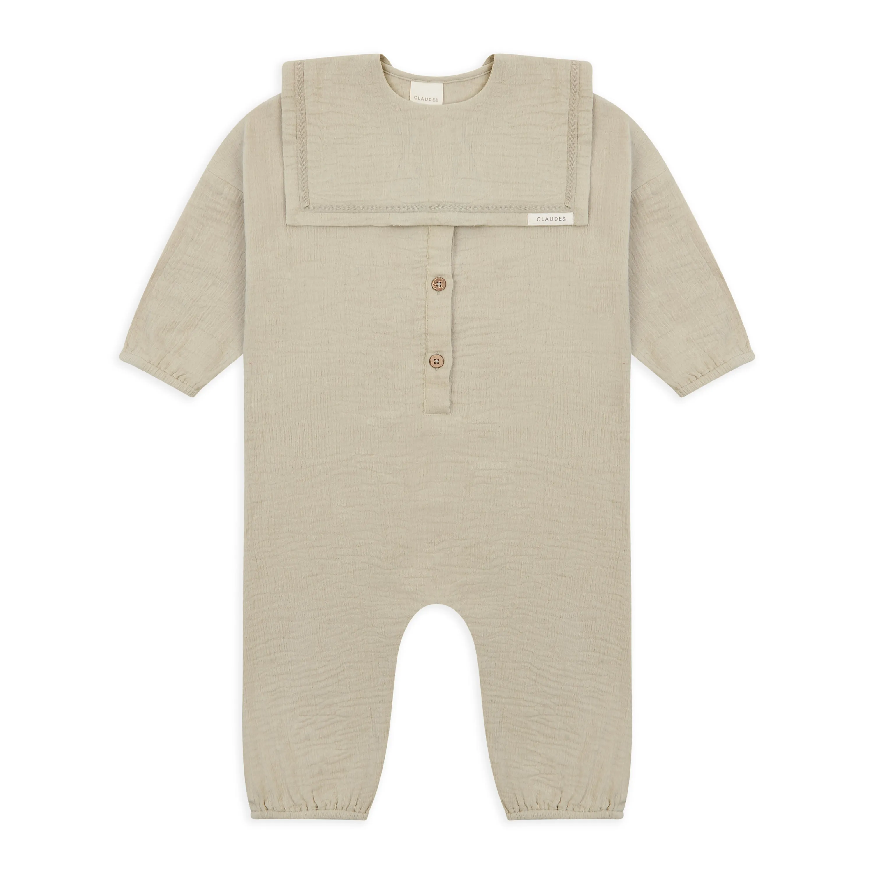 Gauze Jumpsuit and Collar - Pistachio