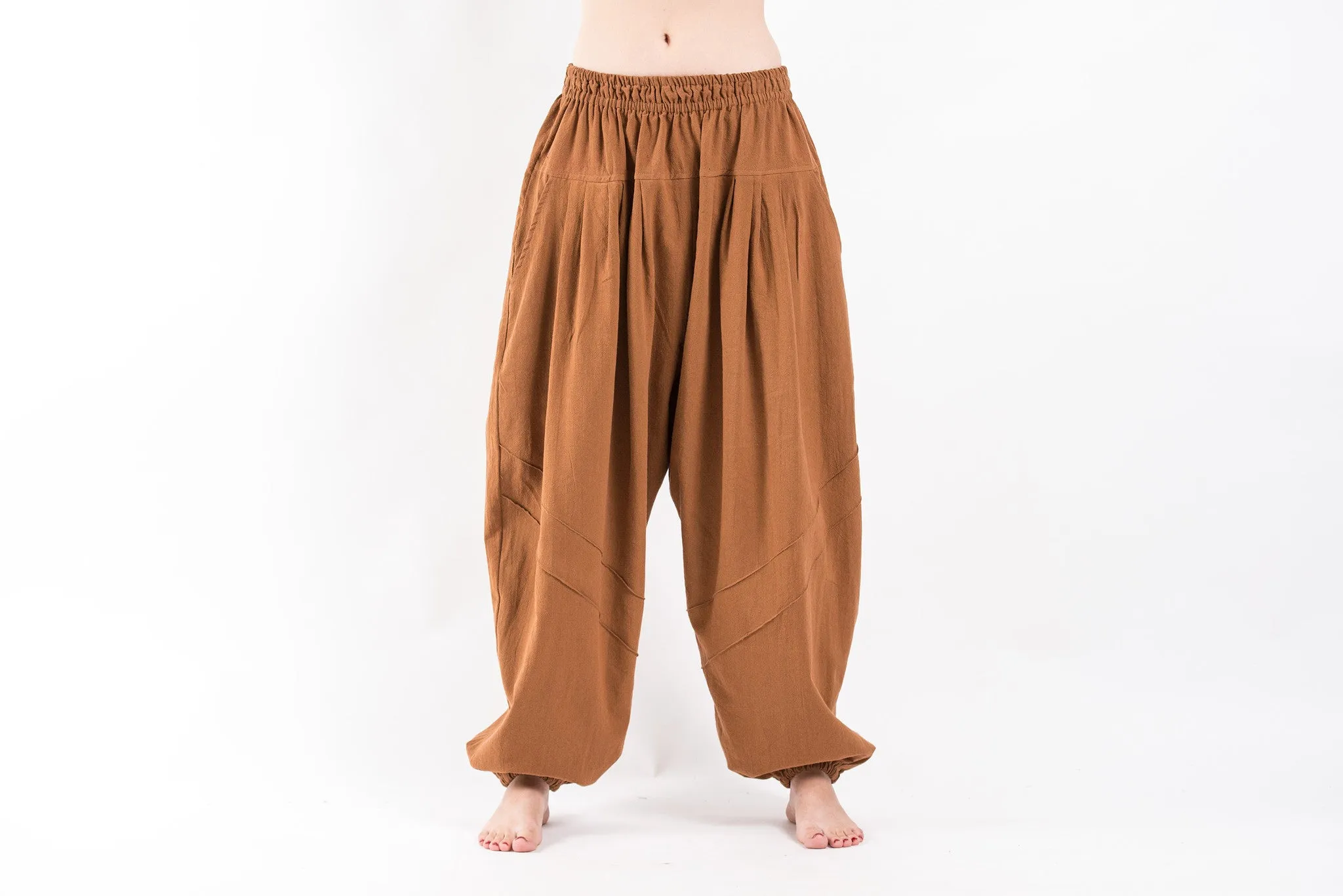 Genie Women's Cotton Harem Pants in Brown