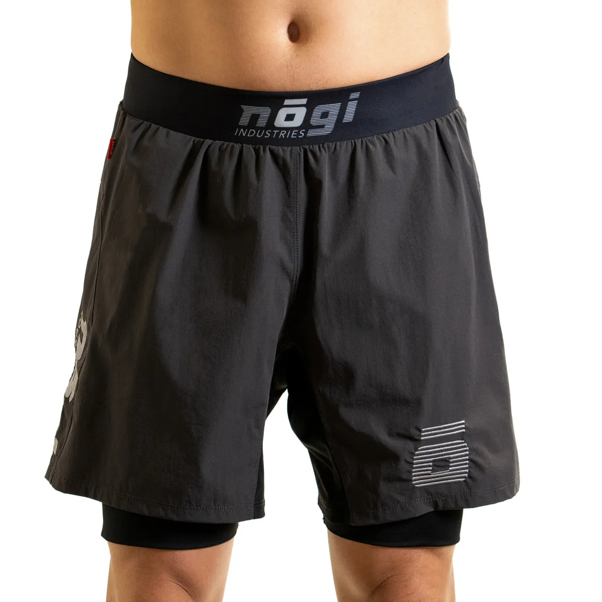 Ghost 7" Inseam Premium Lined Grappling Shorts - New Jersey Gray