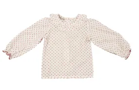 Girl's "Christmas Red Bows" Long Sleeve Plumetti Blouse