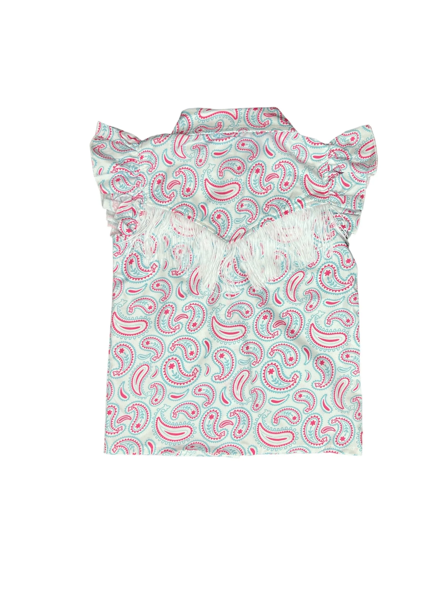 Girl's Shea Baby Paisley Ruffle Snap Shirt & Onesie