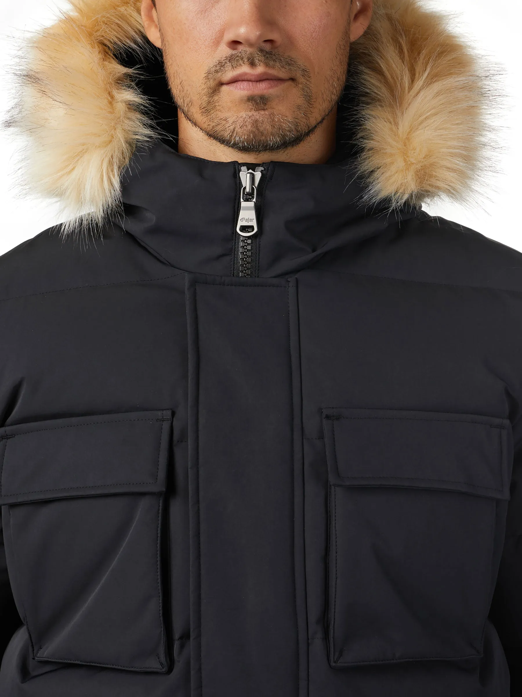 Hamilton Men's Quilted Parka w/Faux Fur Trim