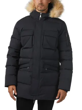 Hamilton Men's Quilted Parka w/Faux Fur Trim