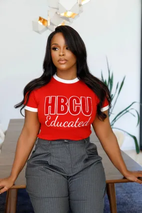 HBCU Women’s Red/White Chenille Tee