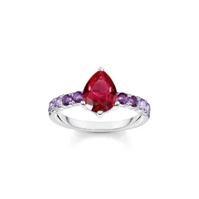 Heritage Glam Solitaire ring with colourful stones