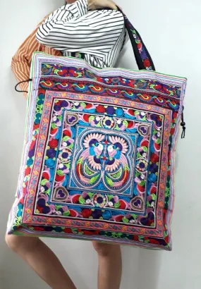 Hmong Old Vintage Style Unique Ethnic Thai Extra Large Tote Bag XL Oversize