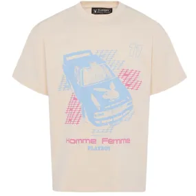 Homme & Femme Fast Lane Tee (Cream/Baby Blue) HFPB202419-2