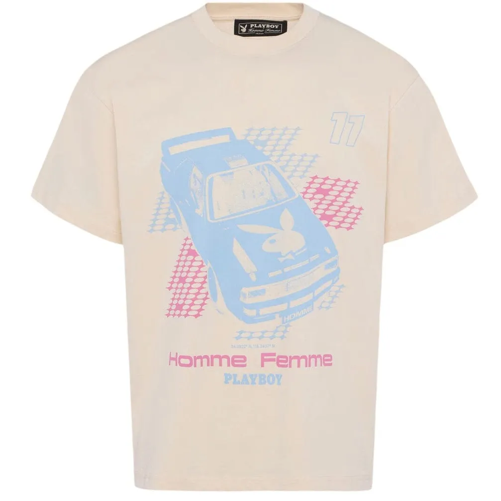 Homme & Femme Fast Lane Tee (Cream/Baby Blue) HFPB202419-2