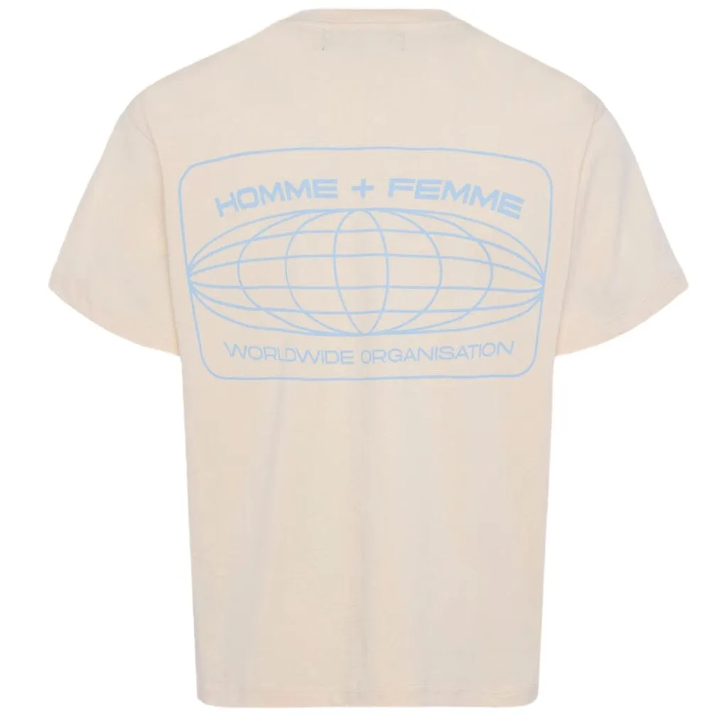 Homme & Femme Fast Lane Tee (Cream/Baby Blue) HFPB202419-2