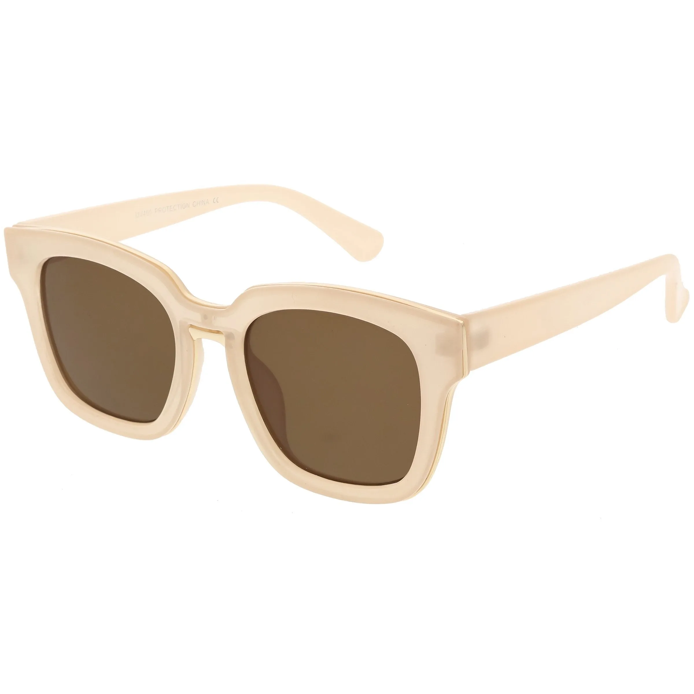 Indie Horned Rim Flat Lens Sunglasses