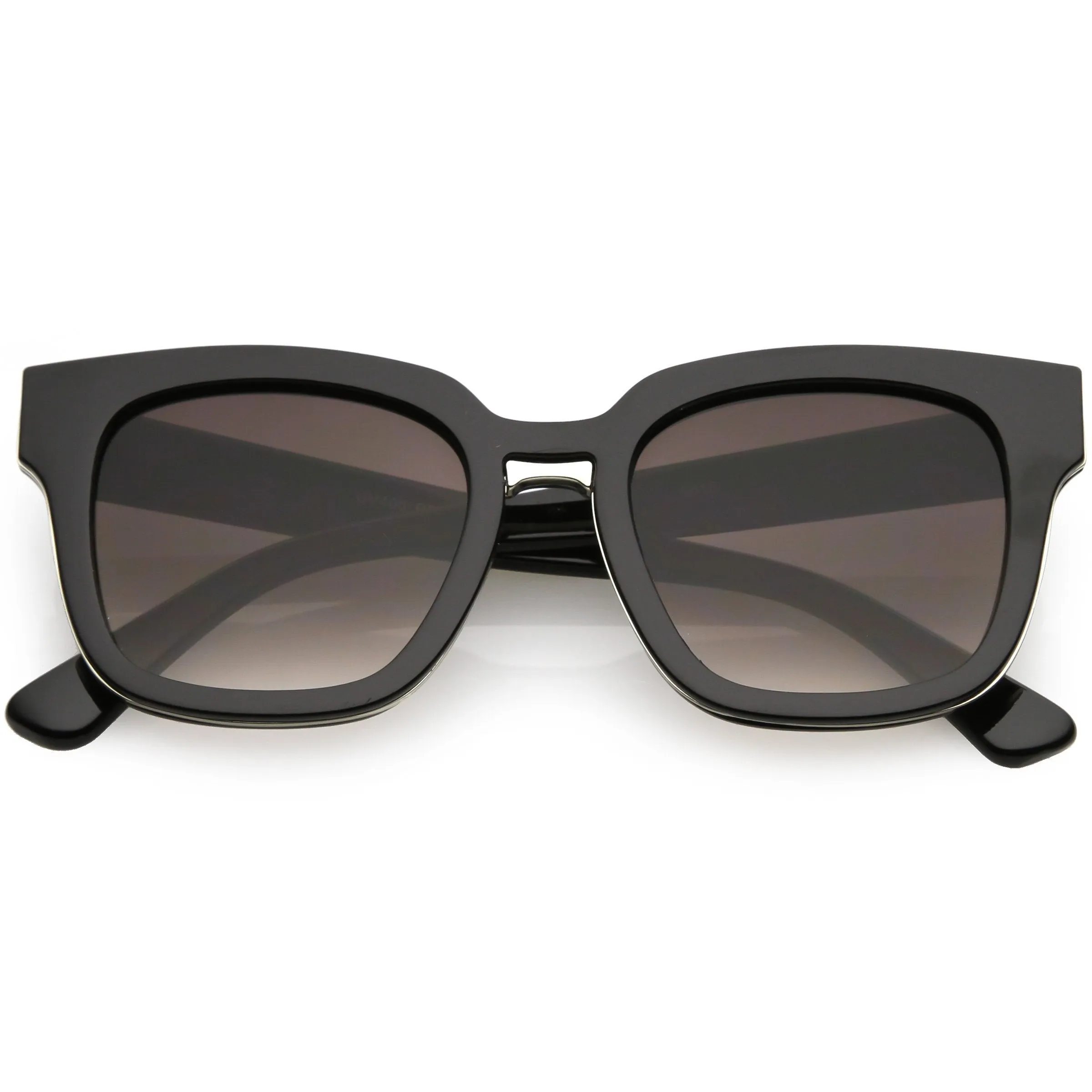 Indie Horned Rim Flat Lens Sunglasses