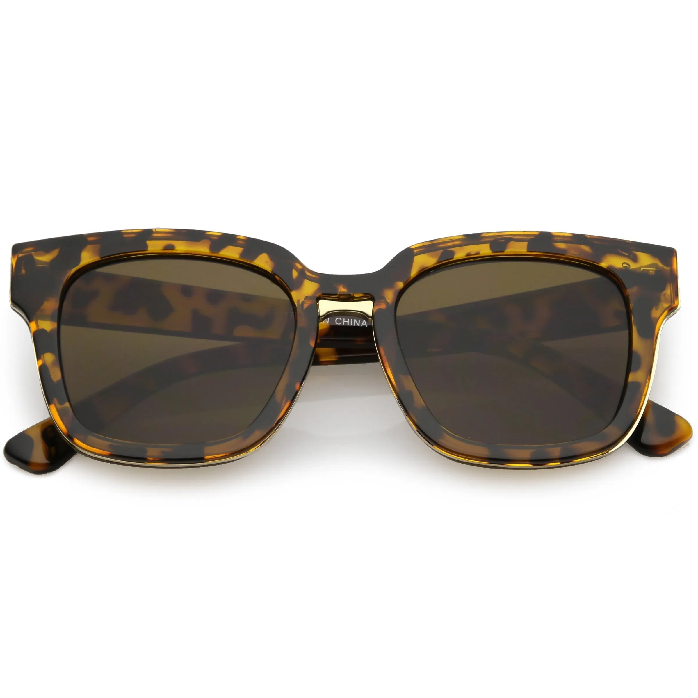 Indie Horned Rim Flat Lens Sunglasses