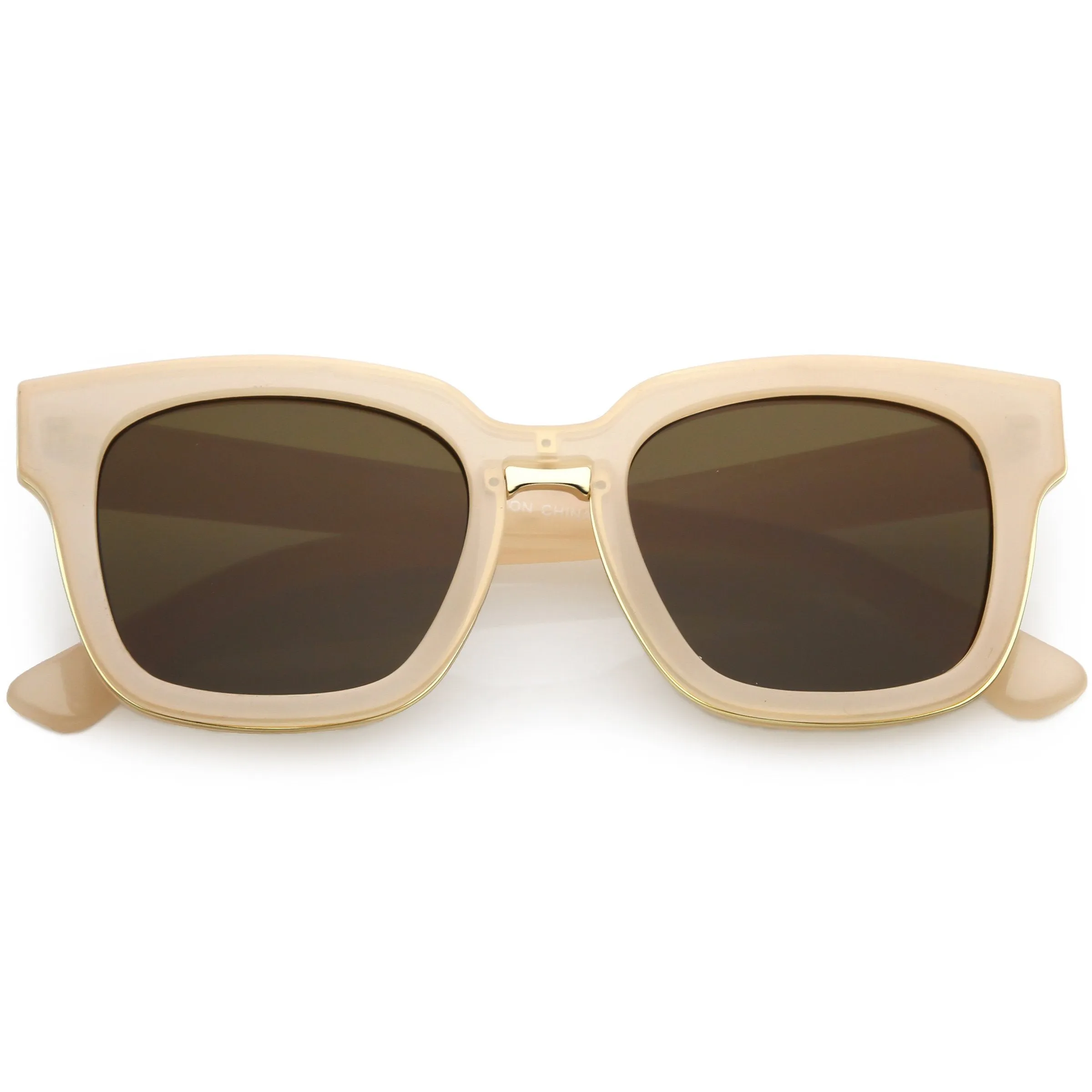 Indie Horned Rim Flat Lens Sunglasses