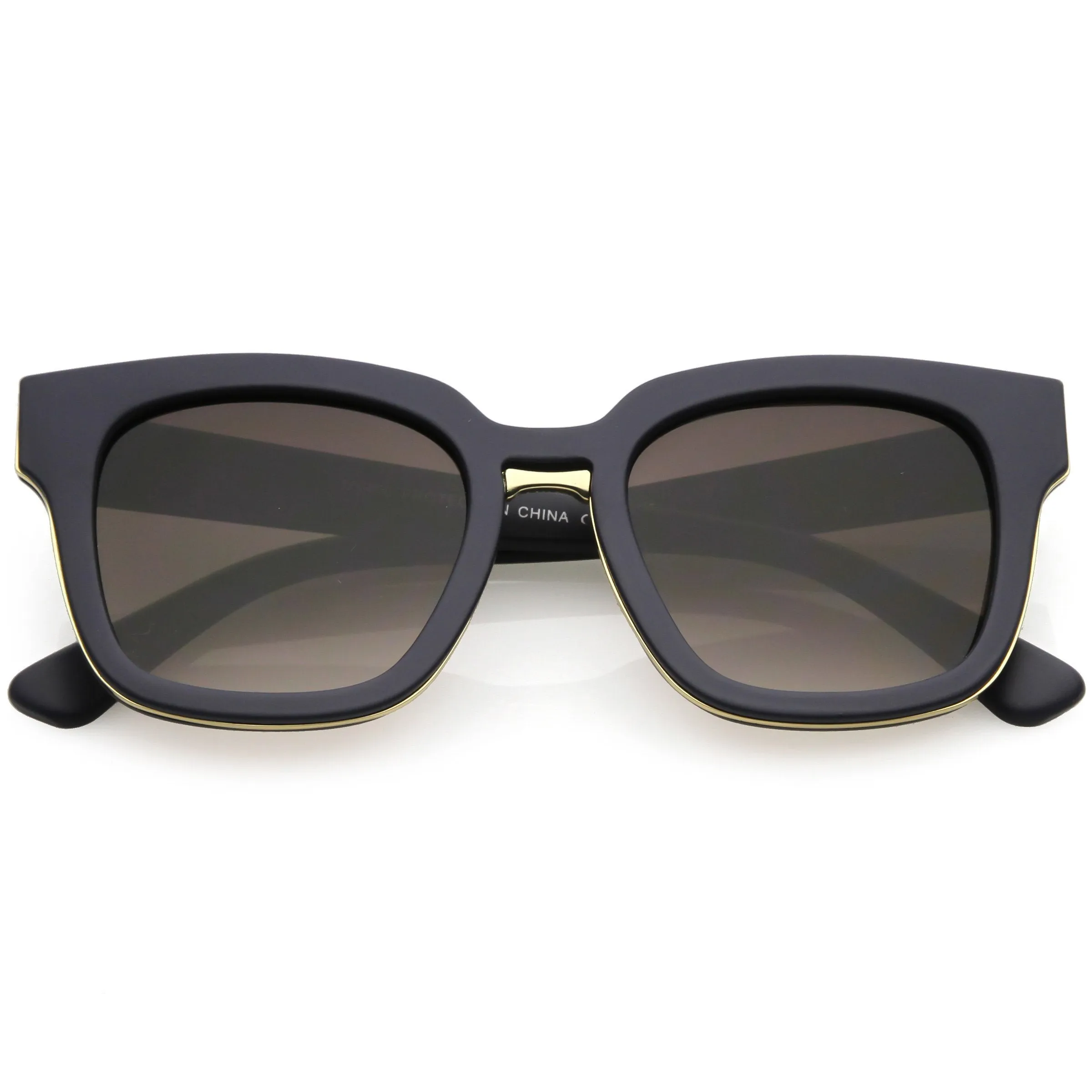 Indie Horned Rim Flat Lens Sunglasses