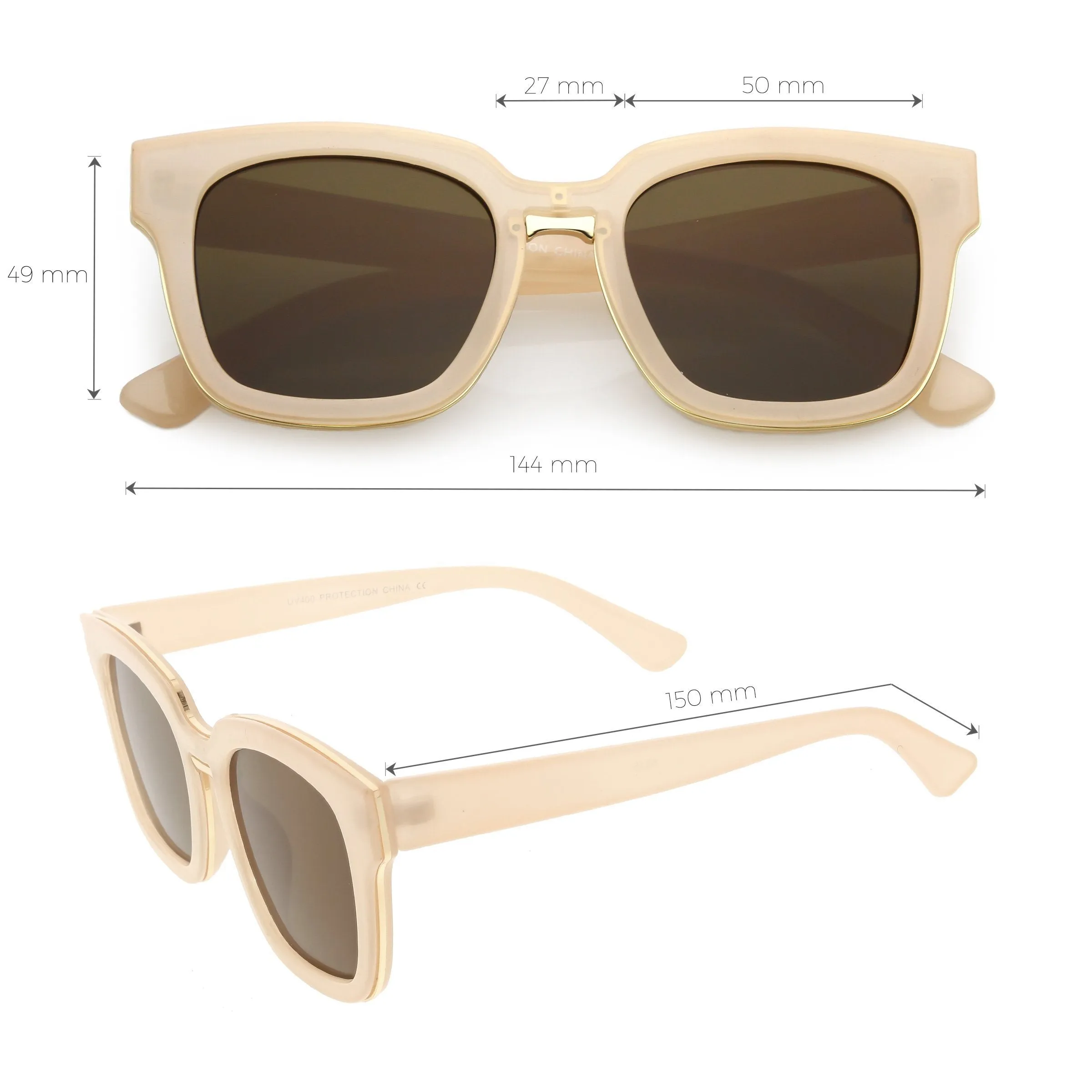 Indie Horned Rim Flat Lens Sunglasses