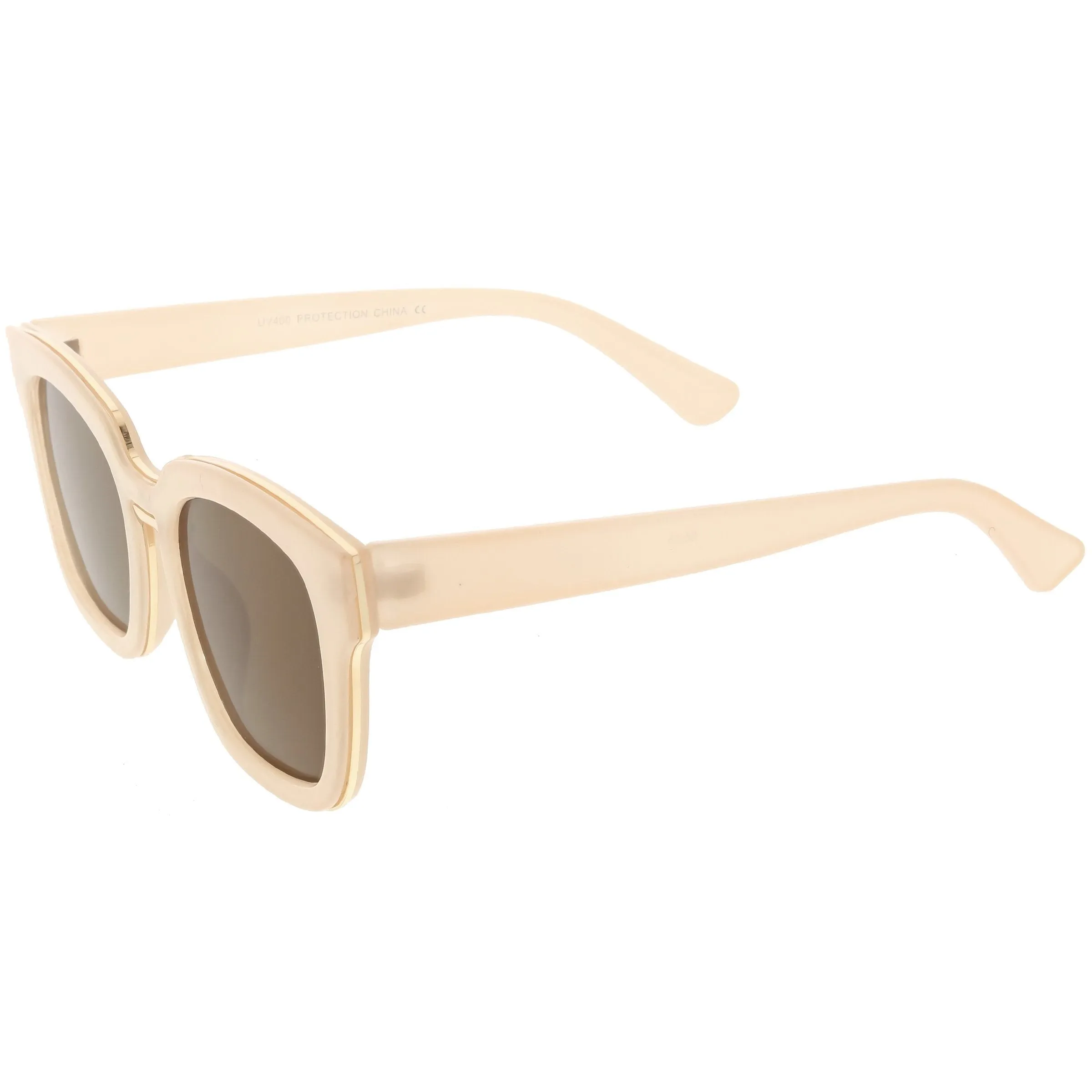 Indie Horned Rim Flat Lens Sunglasses