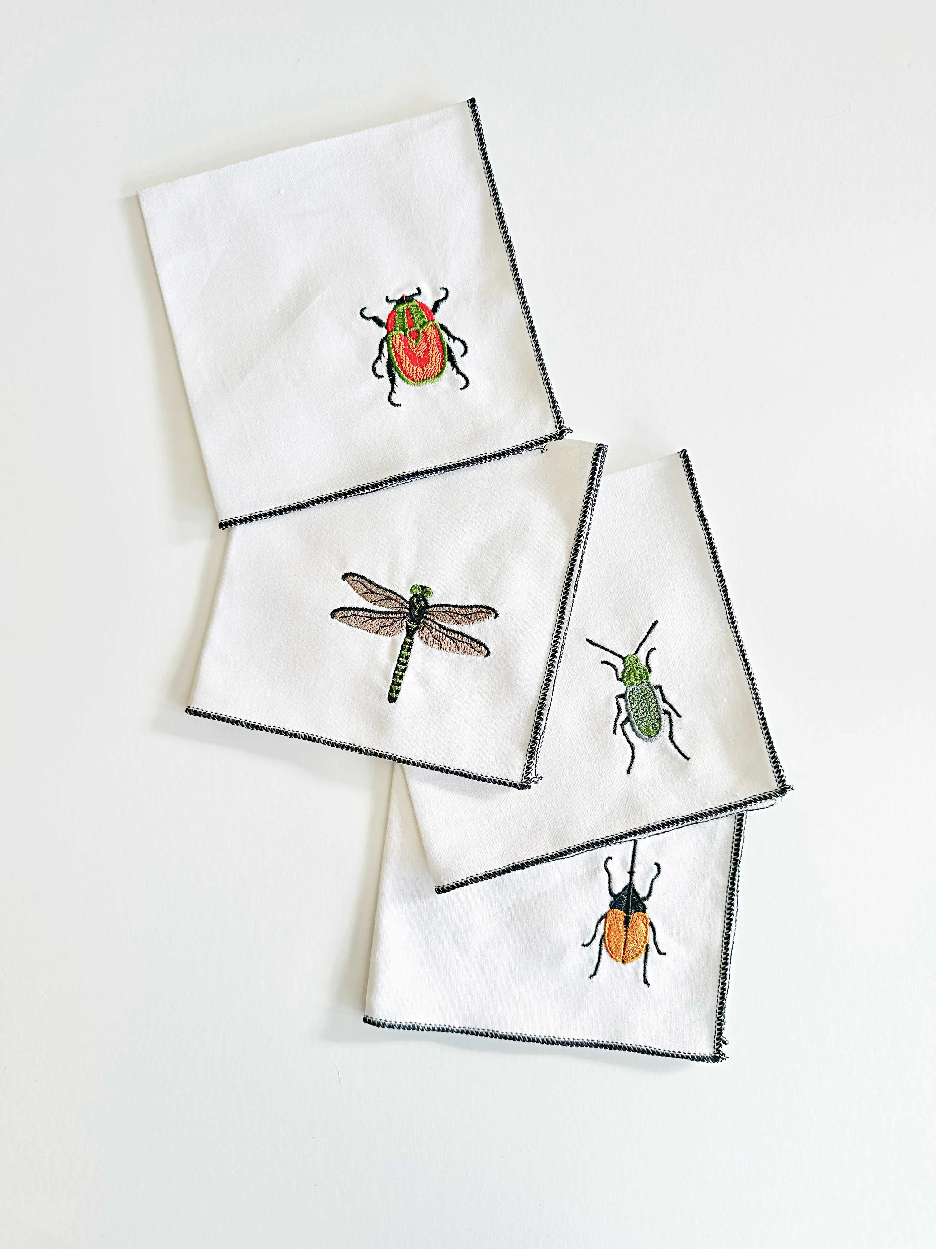 Insect Linen Cloth Napkins, set of four