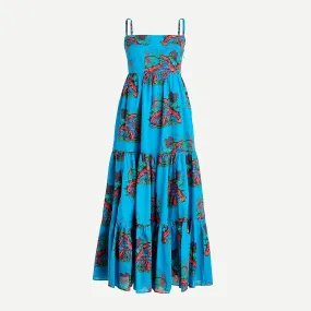 J.crew Tiered maxi dress in lobster print