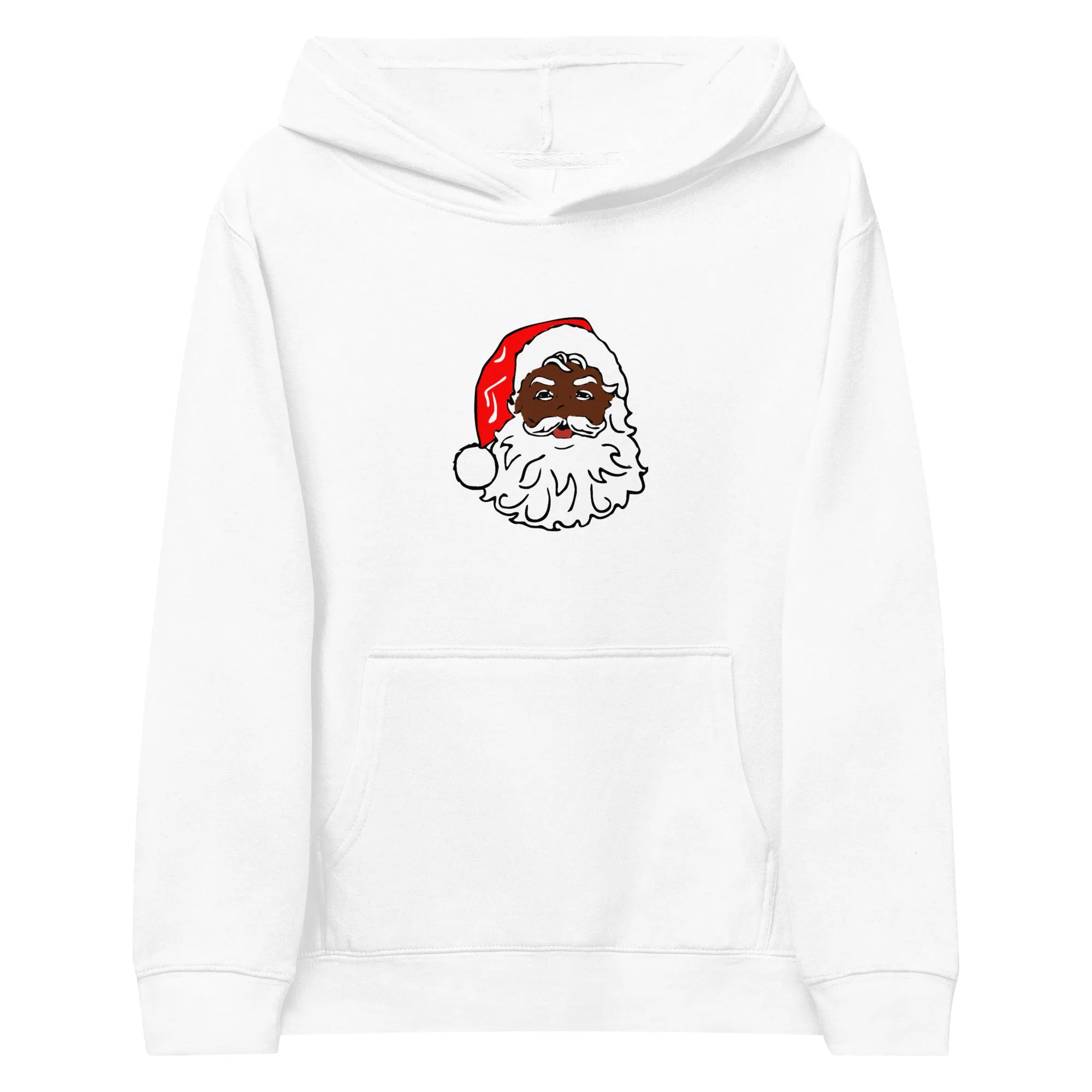 Kids fleece hoodie African American Santa