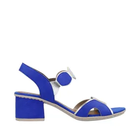 Ladies Blue Rieker Dress Sandals Low Heel Strap 64691-14 sale