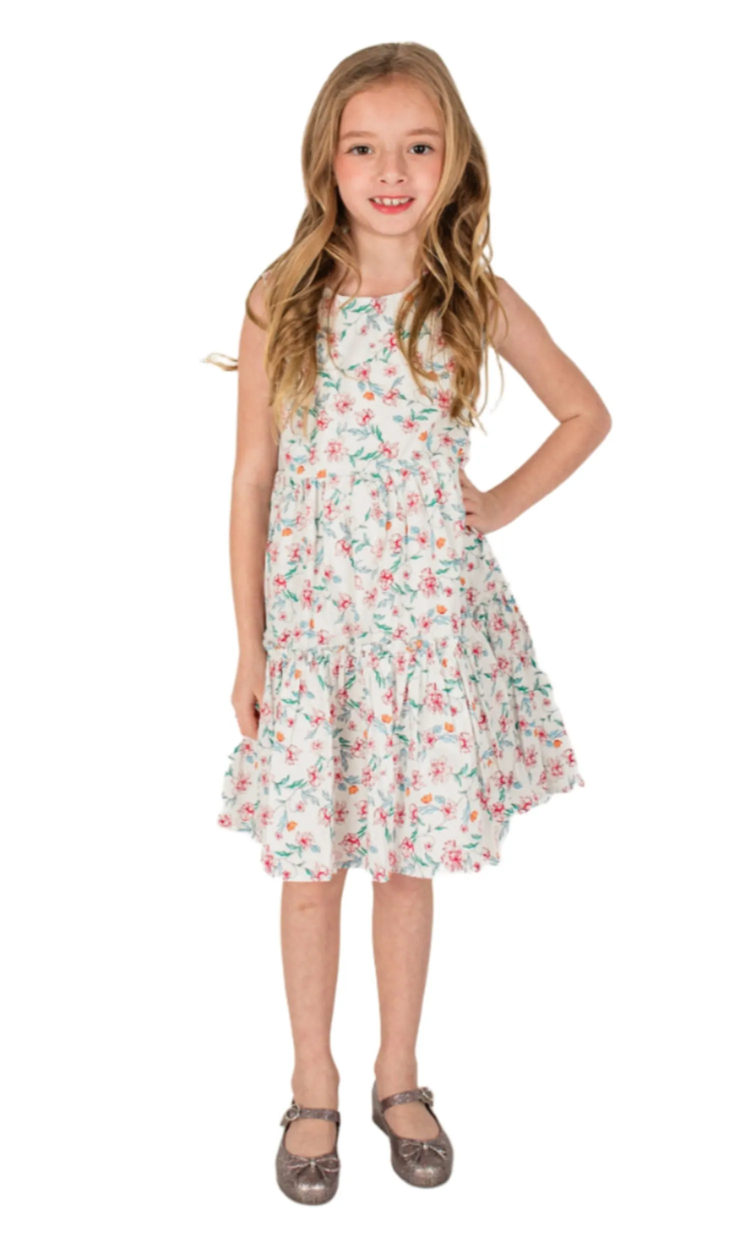 Little Girl's Floral Flutter Dress