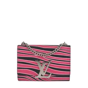 M52206 Louise MM Multicolor Zebra Print Leather Chain Bag