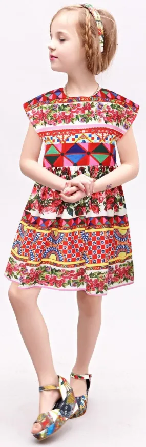 'Mambo' Print Tie-Waist Dress