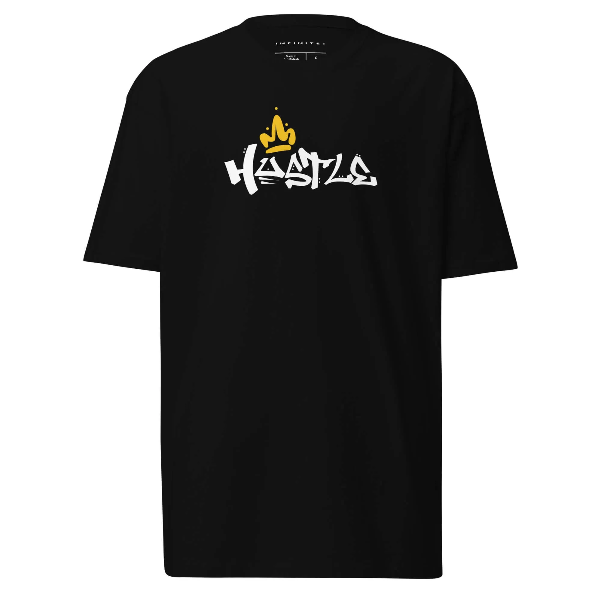 Men’s Hustle King Graffiti Text Graphic Tee